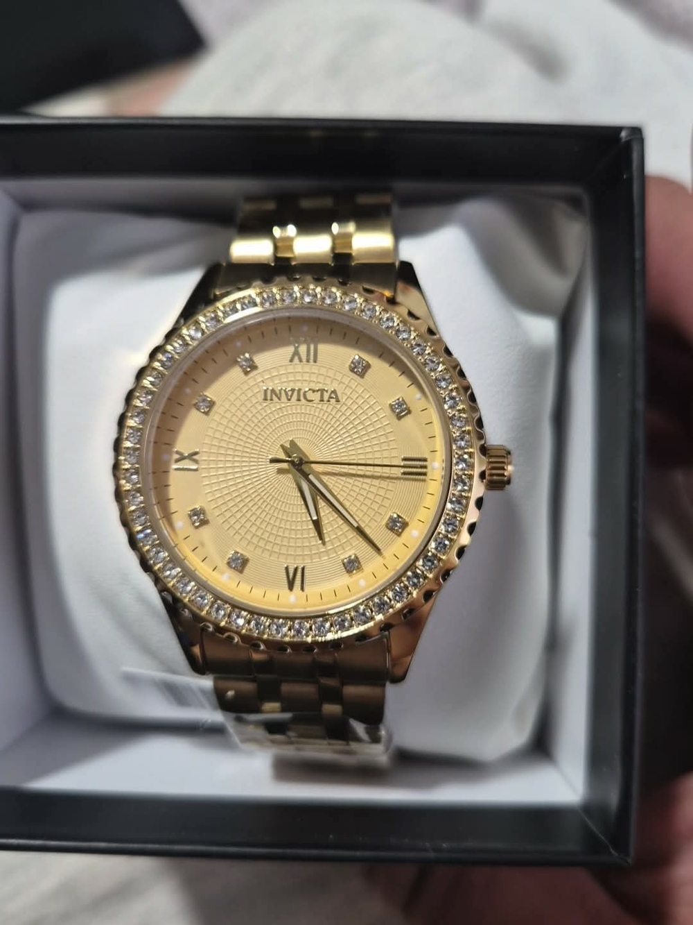 Invicta Gold-Tone Crystal Accent Women's Bracelet Watch